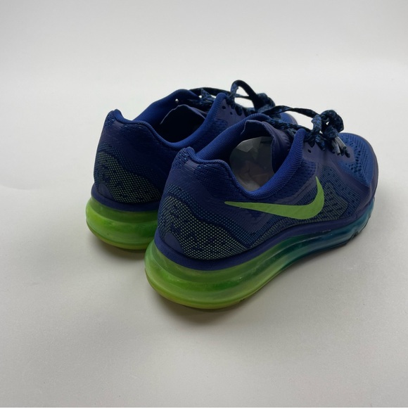 NIKE AIR MAX 2014 ELECTRIC GREEN ROYAL BLUE 631334 403 SIZE 5Y - Picture 2 of 9
